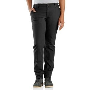 Carhartt Black Relaxed Fit Pants size 8 Rugged Flex Work Canvas Outdoors EUC